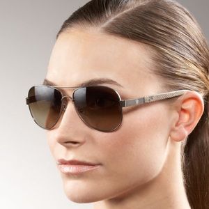Gunmetal PythonPrint Tory Burch Aviator Sunglasses